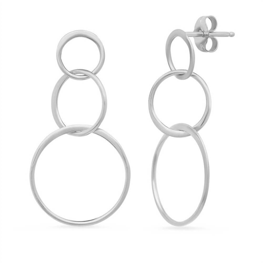NEW JESSICA ELLIOT women's triple halo circle earring in sterling silver